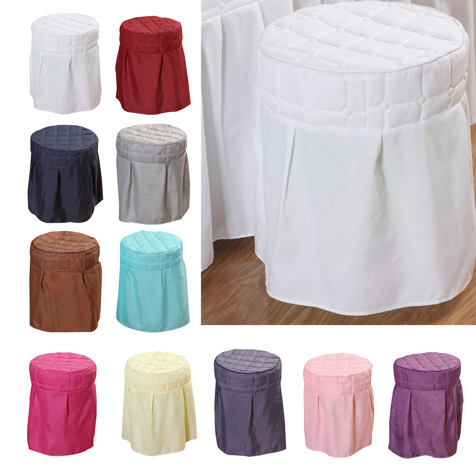 Velvet Beauty Salon Round Chair Cover Non-Slip Accessories for Home Spa Care Washable Non-Slip Stool Covers Parts Spa Seat Cover