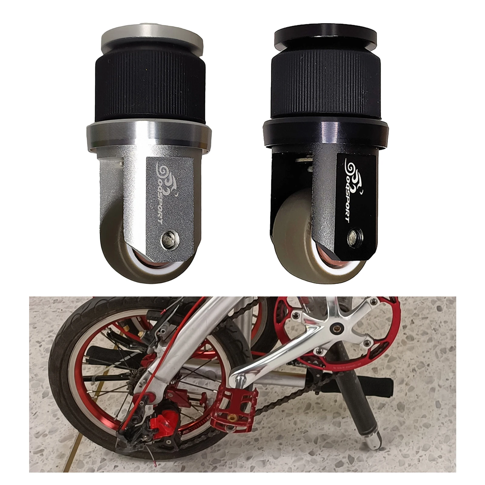 Portable Folding Bike Auxiliary Roller Easy Pushing Wheel Assistor Wheel For Bicycle Seat Tube Inner 28-32mm Seat Post Sliding