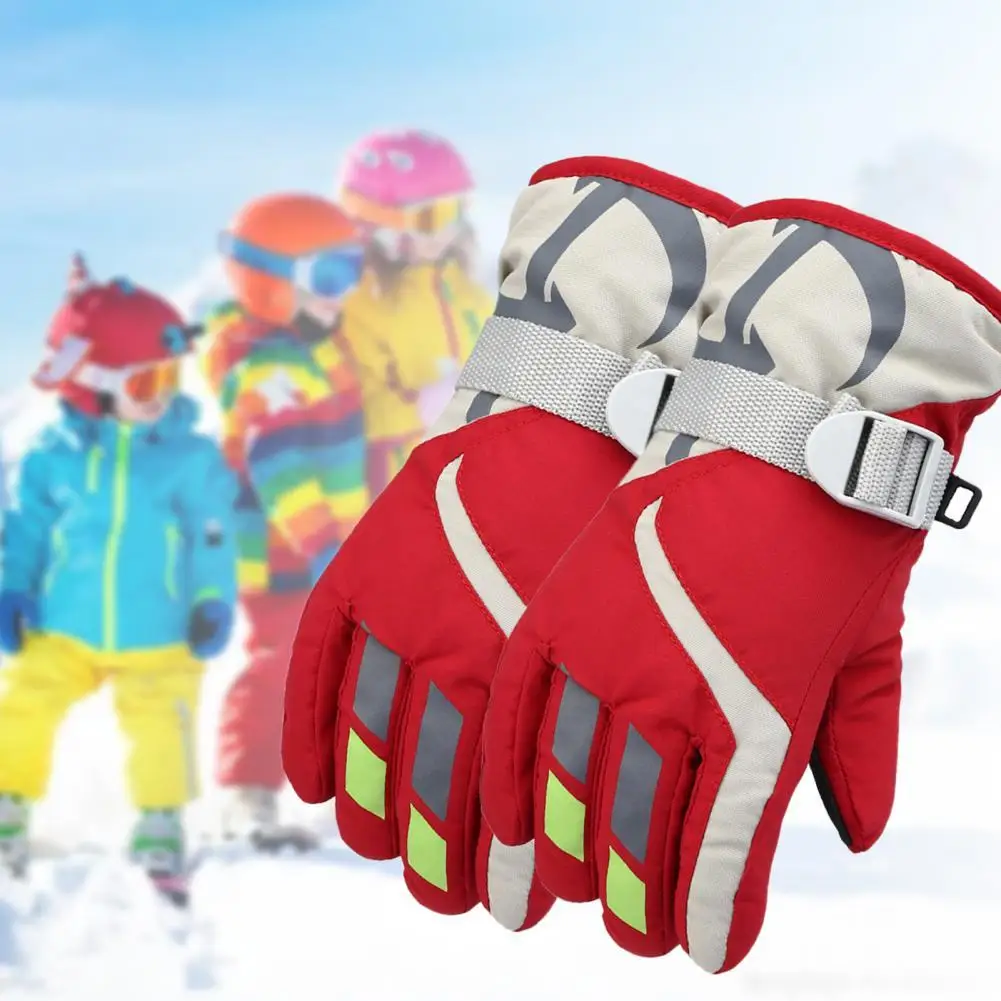 Snow Gloves for Kids,7-Mi Winter Warm Water-Resistant Gloves for Skiing Snowboarding Cycling Riding Outdoor Activities Children Mittens 