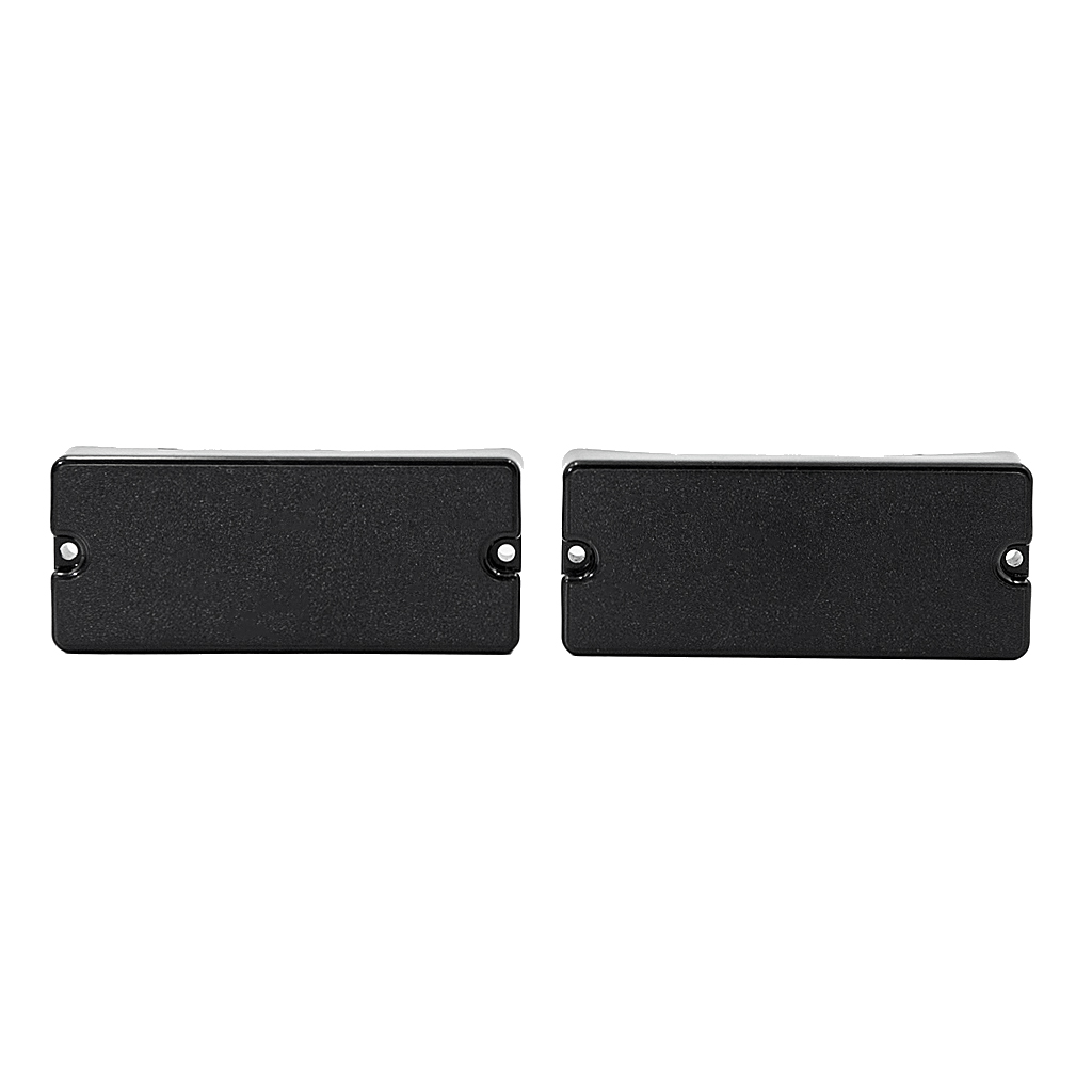 Pack of 2 Open 4 String Bass Pickups Wired Soap Bar Style Musical Instrument Accessory, Black