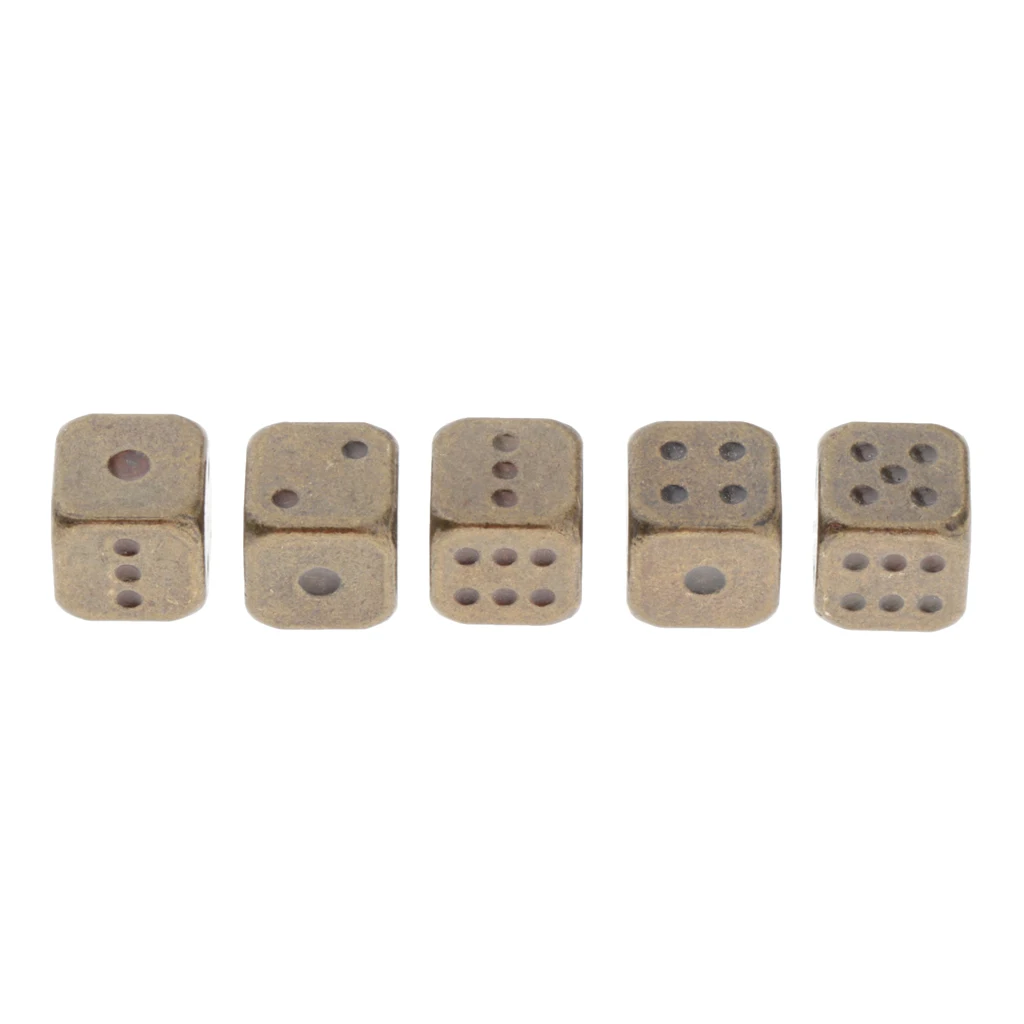 5/set Zinc Alloy Six Sided Dice 12mm for Board Game Mahjong Play Accessories
