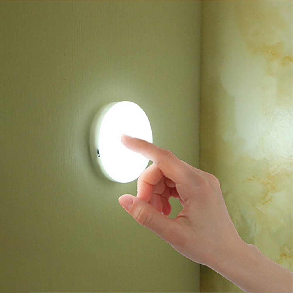 Sensor de Toque Alimentado por Bateria Lâmpada sem Fio Recarregável Night Light Fácil Instalar Desktop Redonda Ajustável Sala Estar Usb Led 10 Luz noturna de led recarregável e sensível