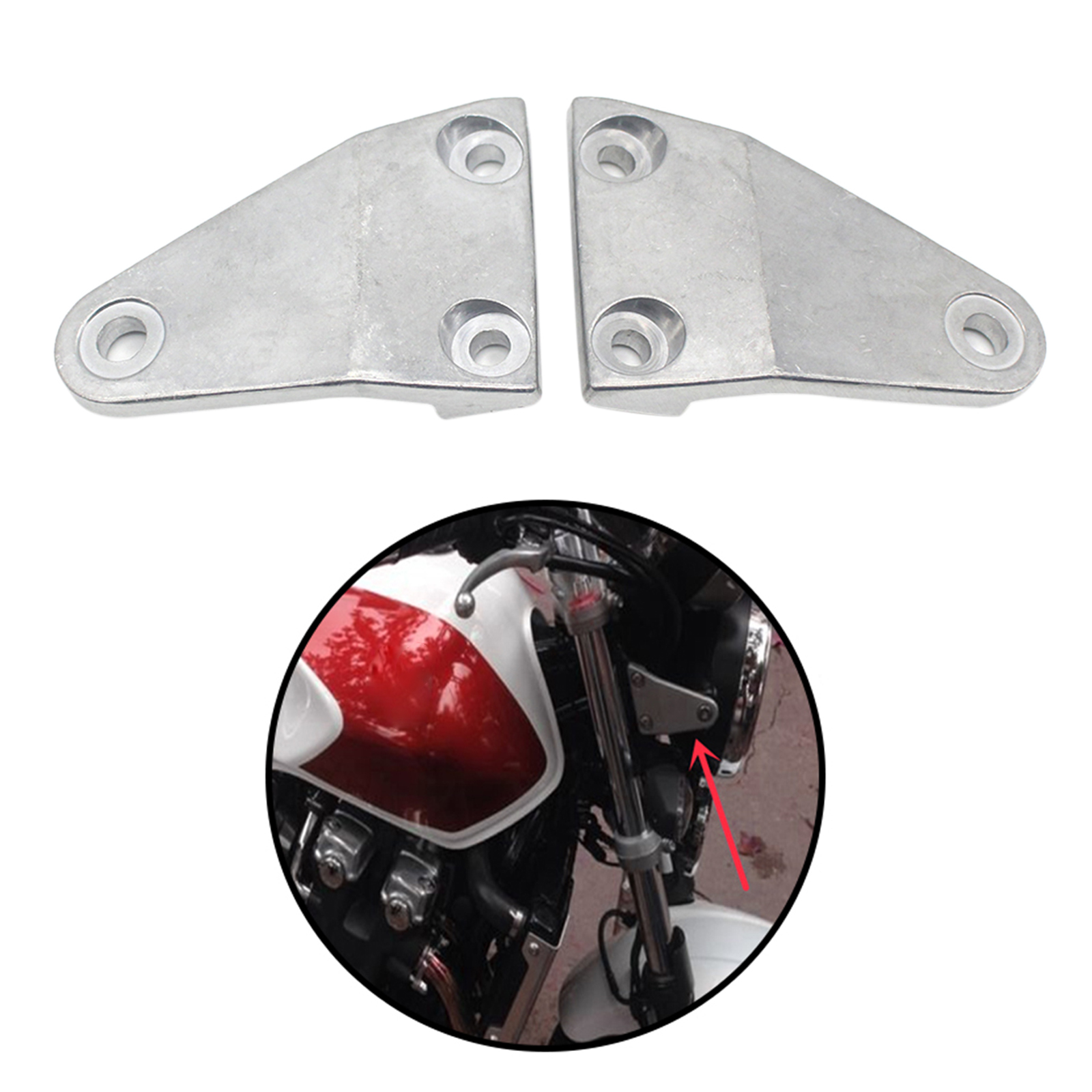 Motorcycles Aluminum Headlight Lamp Mount Bracket headlamp fixed frame Replacement for Honda CB1300/CB400 Racer Silver