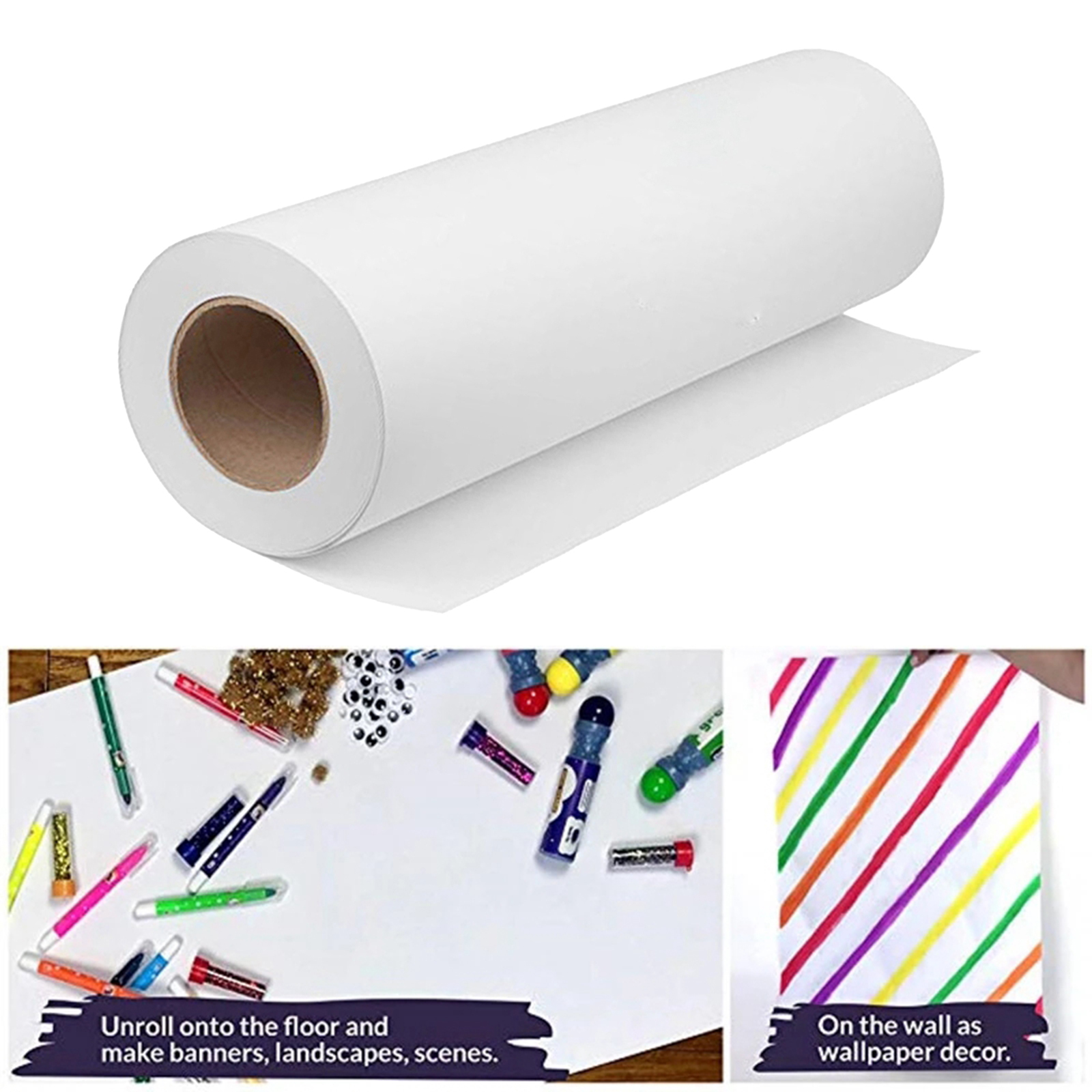 30Meter White Kraft Paper Wide Jumbo Roll for Gift Wrapping, Art &Craft, Postal,
