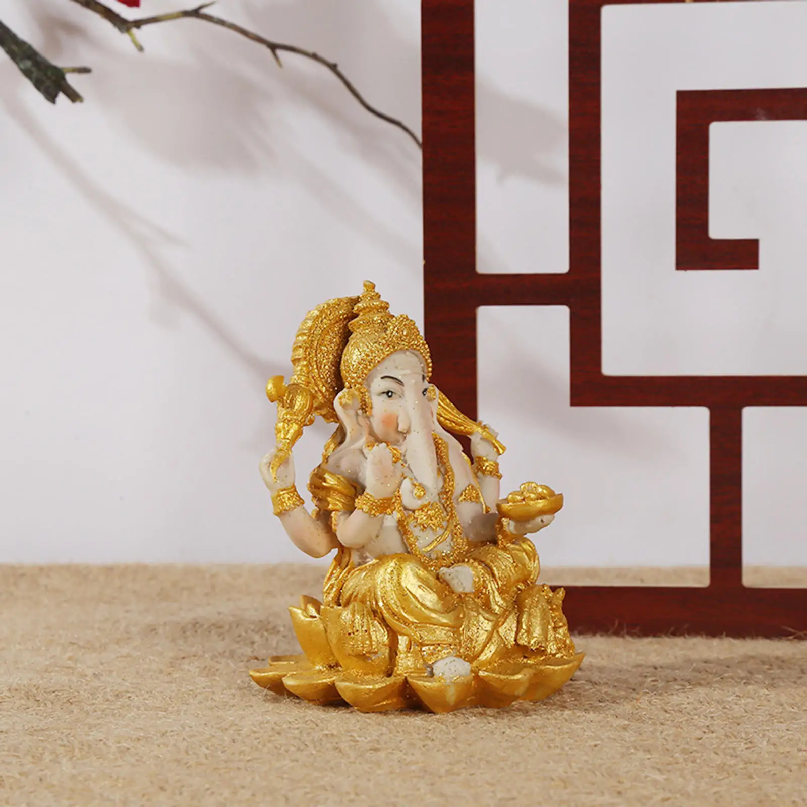Ganesha Figurine Sculpture Elephant GOD Statue for Porch Office Table Housewarming Gift Mandir Diwali Decoration