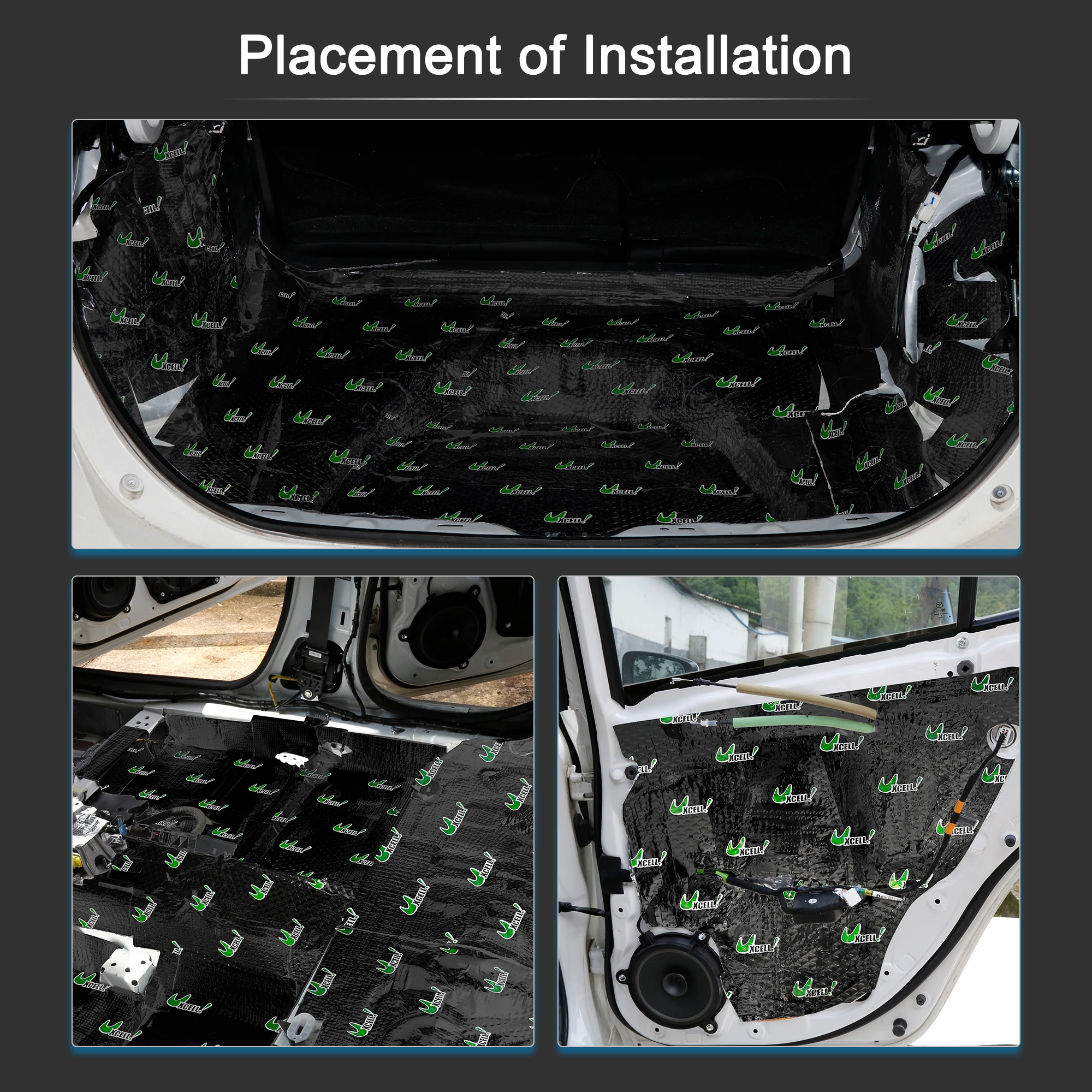 uxcell 10pcs 80mil 25sqft Car Sound Deadener Heat Insulation Mat Pad Damping Self Adhesive Deadening Material Door Roof Sound Barrier Black 