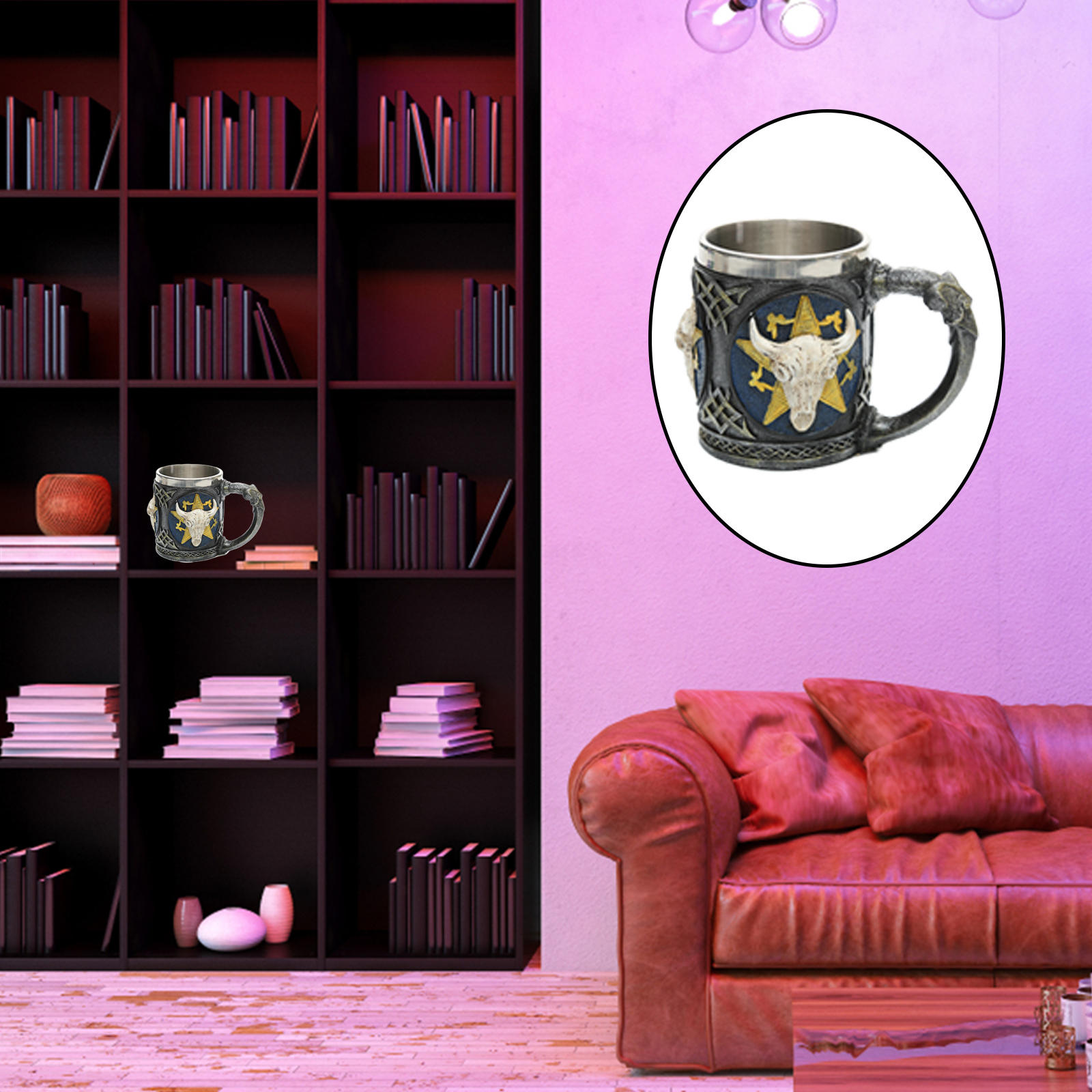Coffee Mug Antique Bison Gift Souvenir Engraving Personalized Beer Mug Drinkware for Party Cocktails Men Coworkers