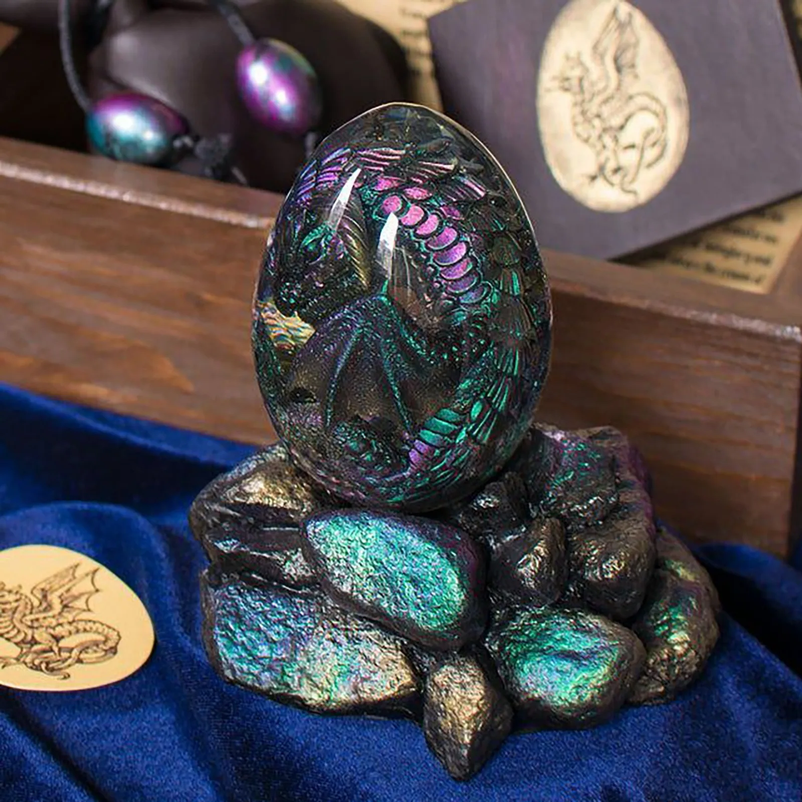 Dream Crystal Transparent Dragon Egg Resin Sculpture Desktop Ornaments USA NEW 