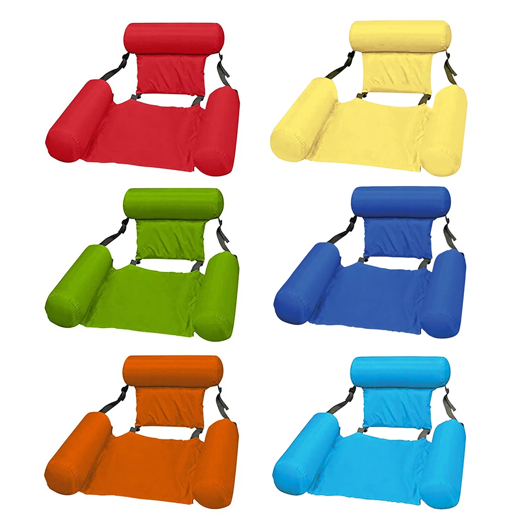 Foldable Water Hammock , Inflatable Pool Float Chair Lounger Float Hammock Air Bed Raft Floating Recliner Swim Pool Summer Toy