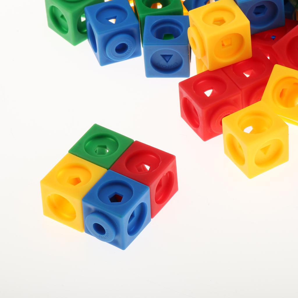 100 Pieces Lot Multilink Linking Cubes/ Math Manipulative/ Counting Blocks Kids Early Education 2cm x 2cm x 2cm Cubes