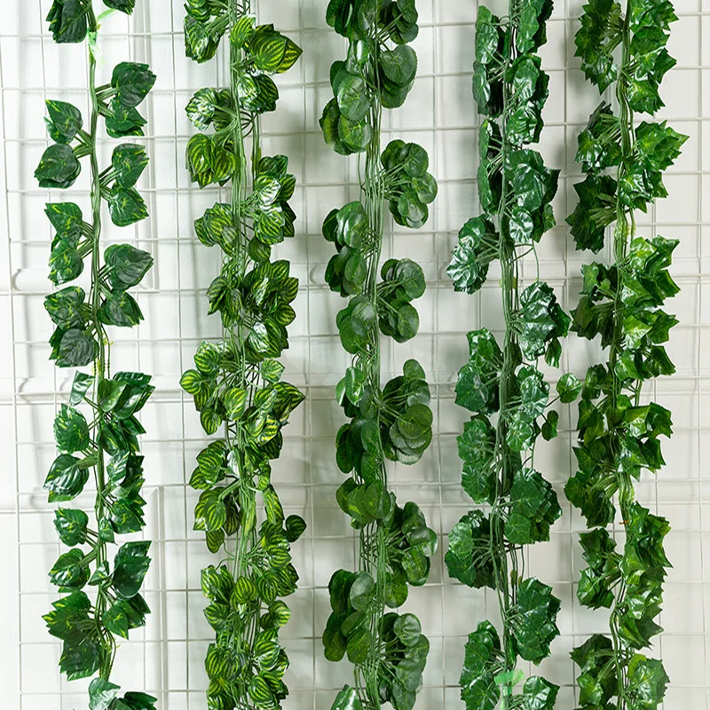 Artificial Ivy Leaf Of Pearl Rattan Vine Plant String Hanging Home Garden 