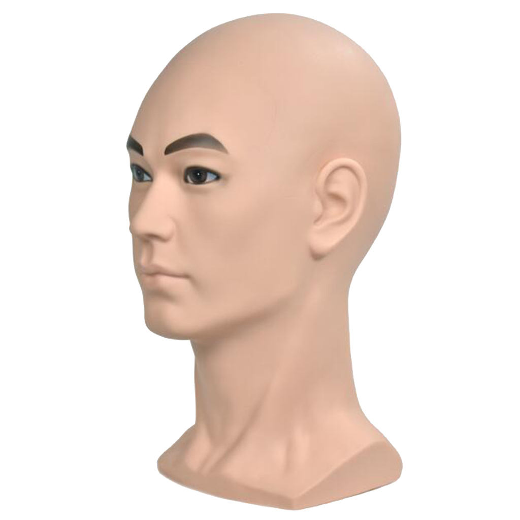Bald Mannequin Head Male Professional Cosmetology Doll Head for Wig Making, Display Wigs, Eyeglasses, Hats, Caps and more