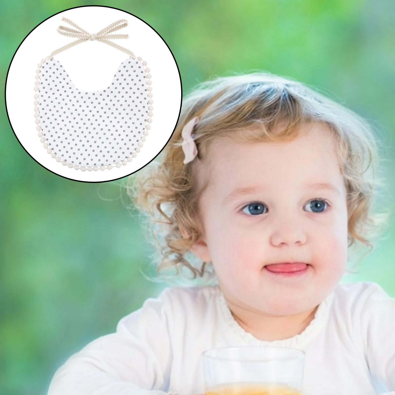 Adjustable Neckband Baby Feeding Bib Linen Cotton Eating Drinking Drooling Apron Protection for Toddler Newborn 0-4 Months