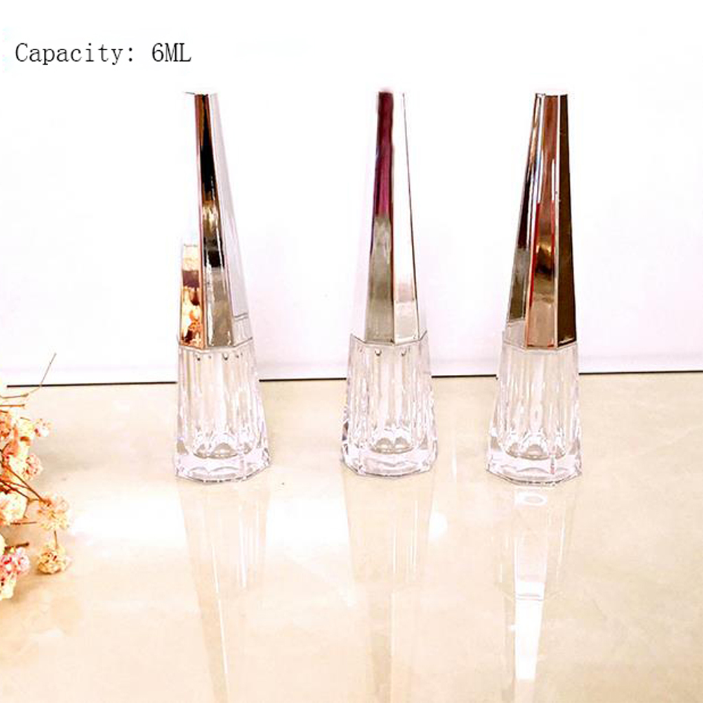 3pcs 6ml Empty Eyeliner Pens Lip Gloss Pyramid-Shaped Lipstick Tubes Bottles
