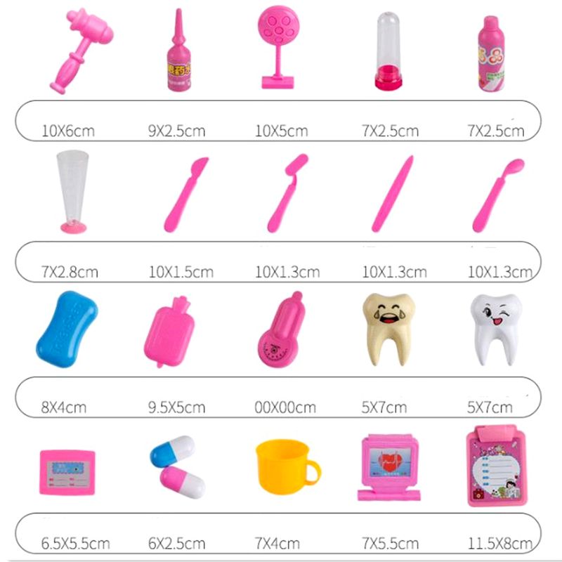 Brinquedo para a Criança do Bebê Meninas Role Play Médico Jogo Medicina Simulação Dentista Tratar Dentes Fingir Jogar Crianças 50le 35 - 45 Pçs 8 fingir jogar brinquedo para a criança do bebê crianças