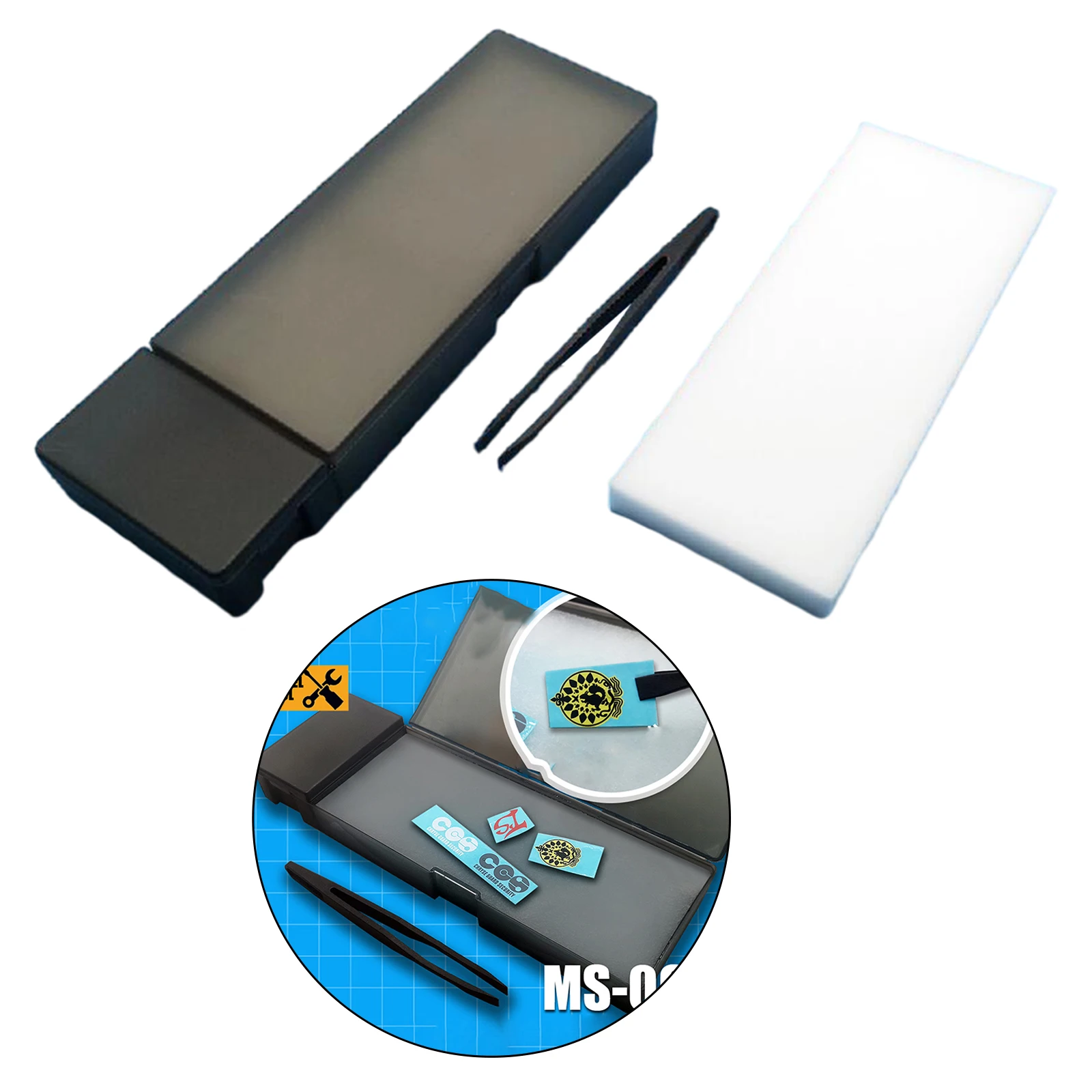 DIY Model Molding Water Decals Sticker Box with Tweezers Decorating Building Hobby Crafts New for Gundam Model Tools Set