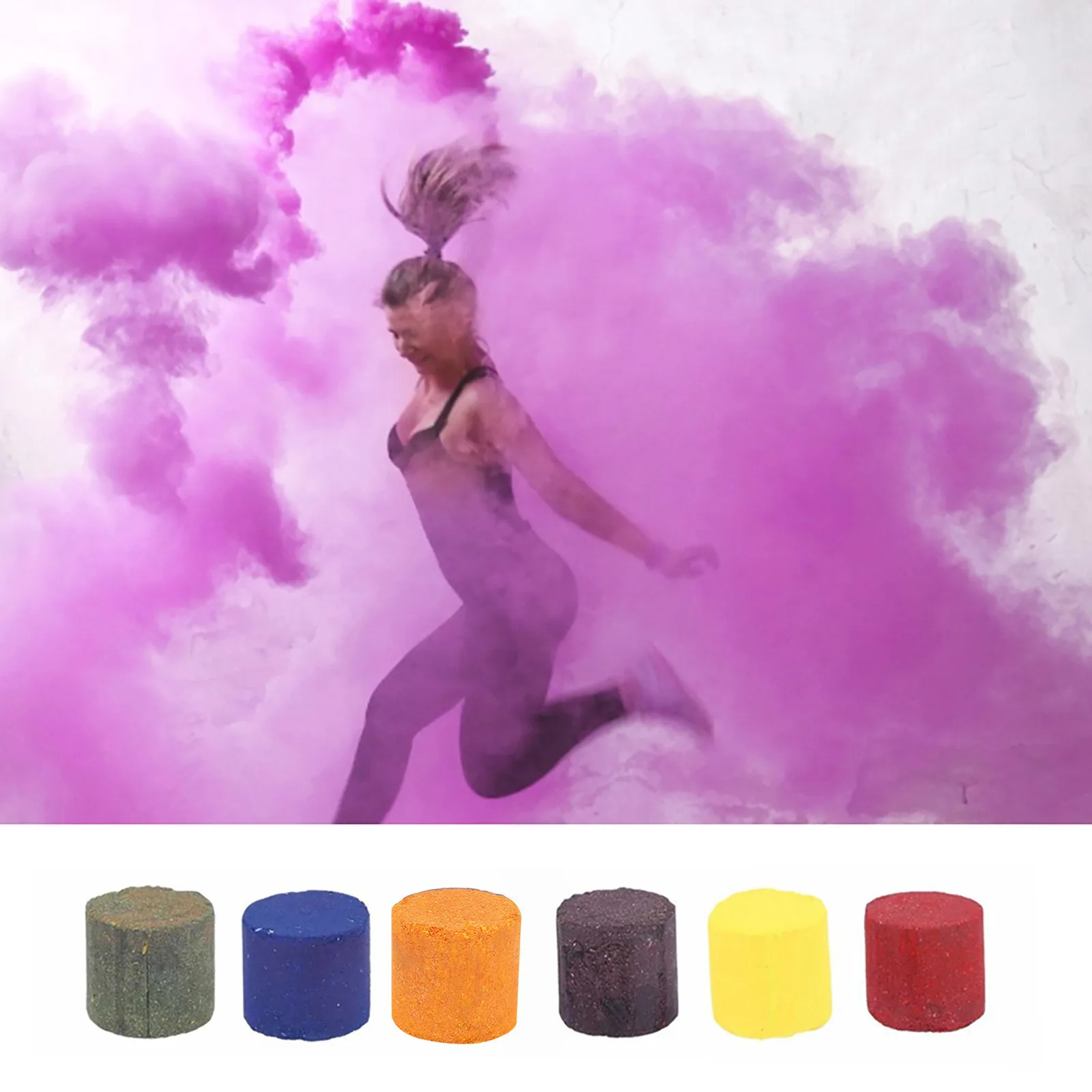 Colorful Smoke Cake Effect Show Round Bomb Photography Aid MV Videos Toy Gifts 