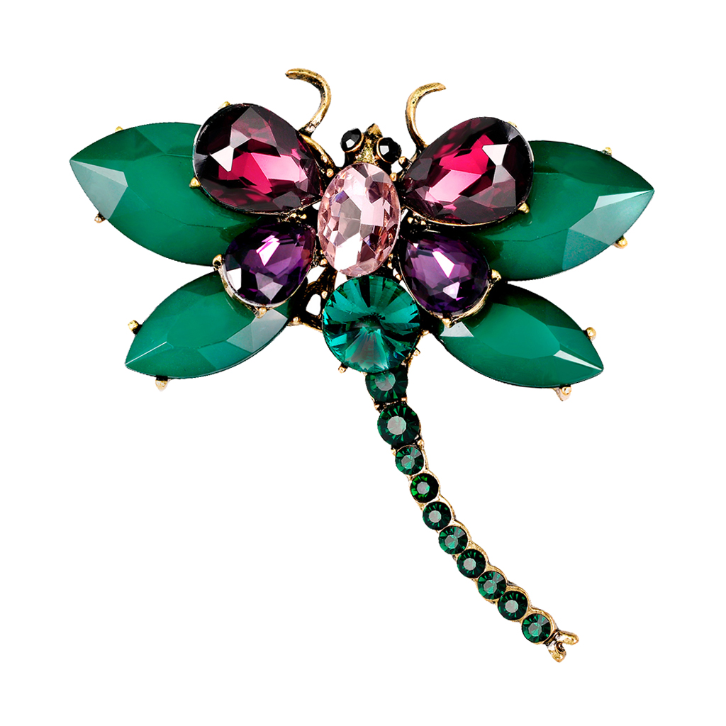 Women's Crystal Rhinestone Dragonfly Brooch Pin Wedding Party Jewelry Gift