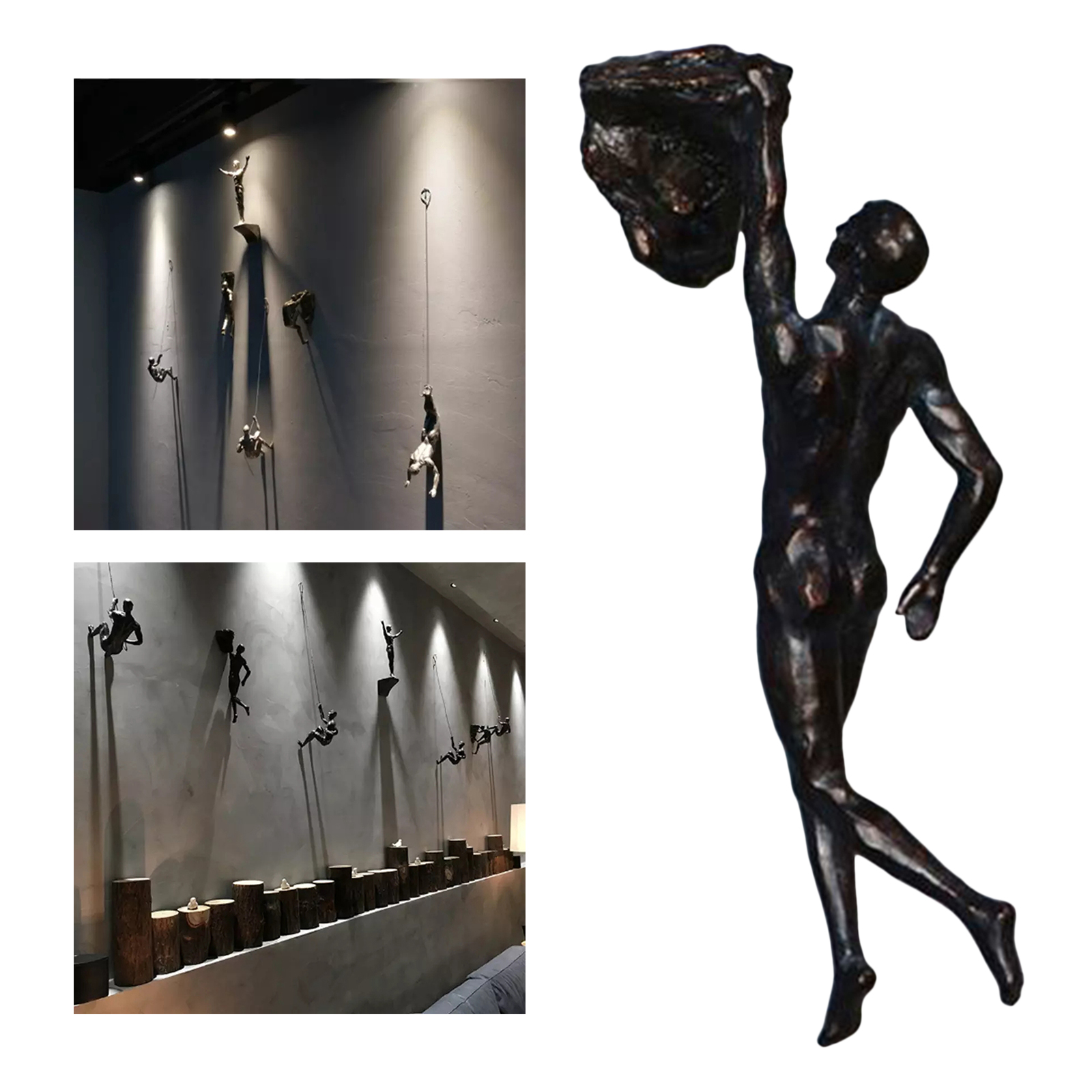 Wall Decoration Nordic Style Retro Man Climbing Wall Background Wall Decorations Hanging Statue