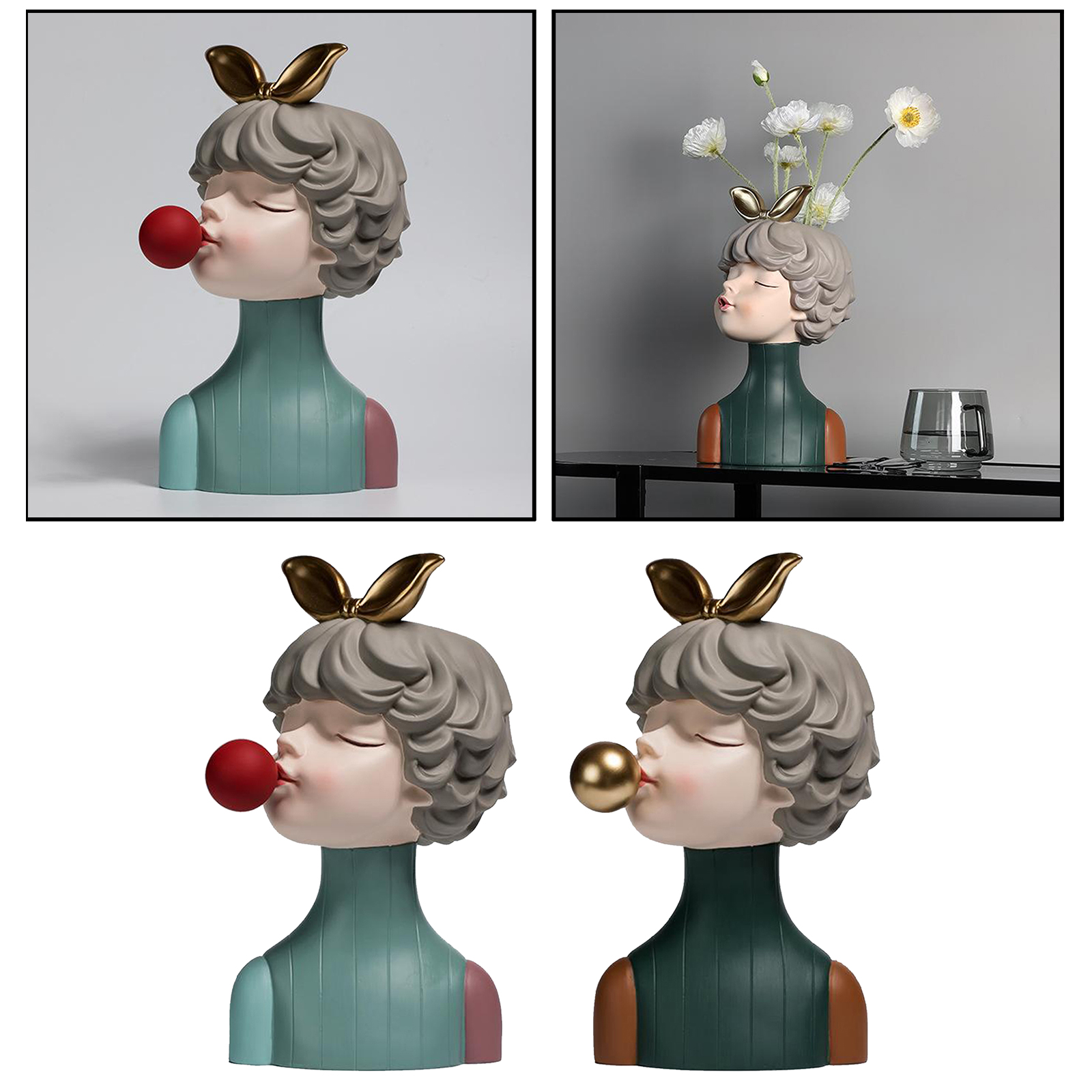 Adorável soprando bolhas menina flor vaso plantador
