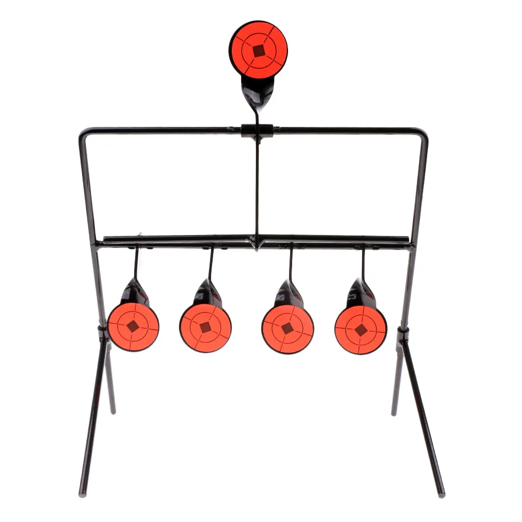 5 Targets Self Resetting  Shooting Target Metal Target Stand Set