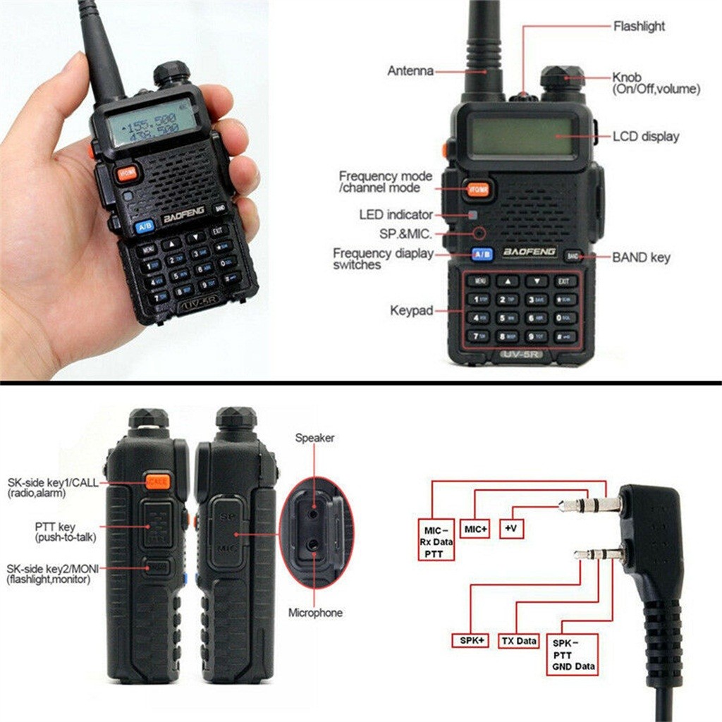 BAOFENG UV-5r приемопередатчик VHF UHF двухдиапазонный радиоприемник 136-17...