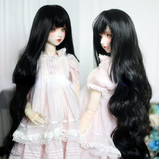 1/3 Doll Wig Black Long Straight Hair 1/4 BJD Hair Accessories