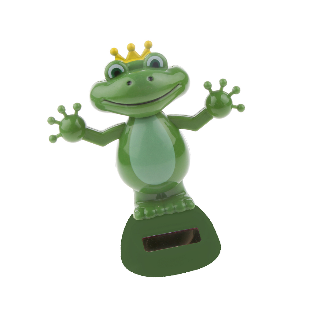 Cute Frog Doll Car Interior Ornament Solar Power Dancing Toy Car Home Decor Kids Toy Desk Table Office Display