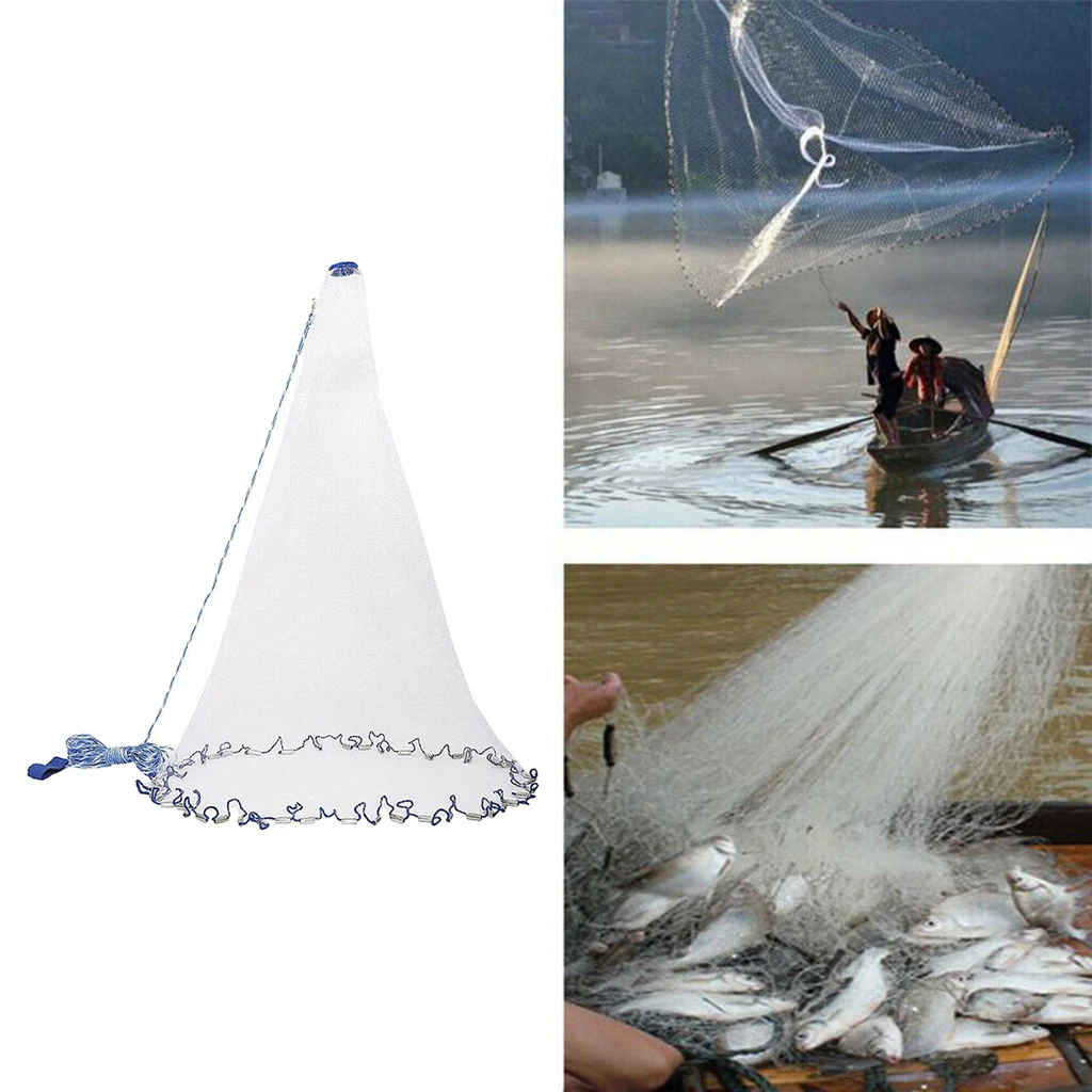 Cast Nets 2.4/3/3.6M High Strengthen Nylon Monofilament Small Mesh Cast Hand Throw Fishing Net Catch Fishing Network