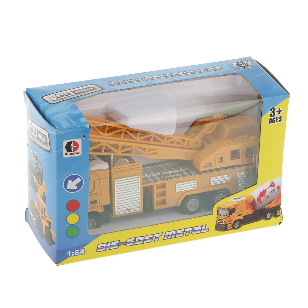 MagiDeal 1Pc 1:64 Diecast Crane Lifter Truck Model Vehicle Car Toys for Railway Railroad Model Building Boys Birthday Xmas Gift