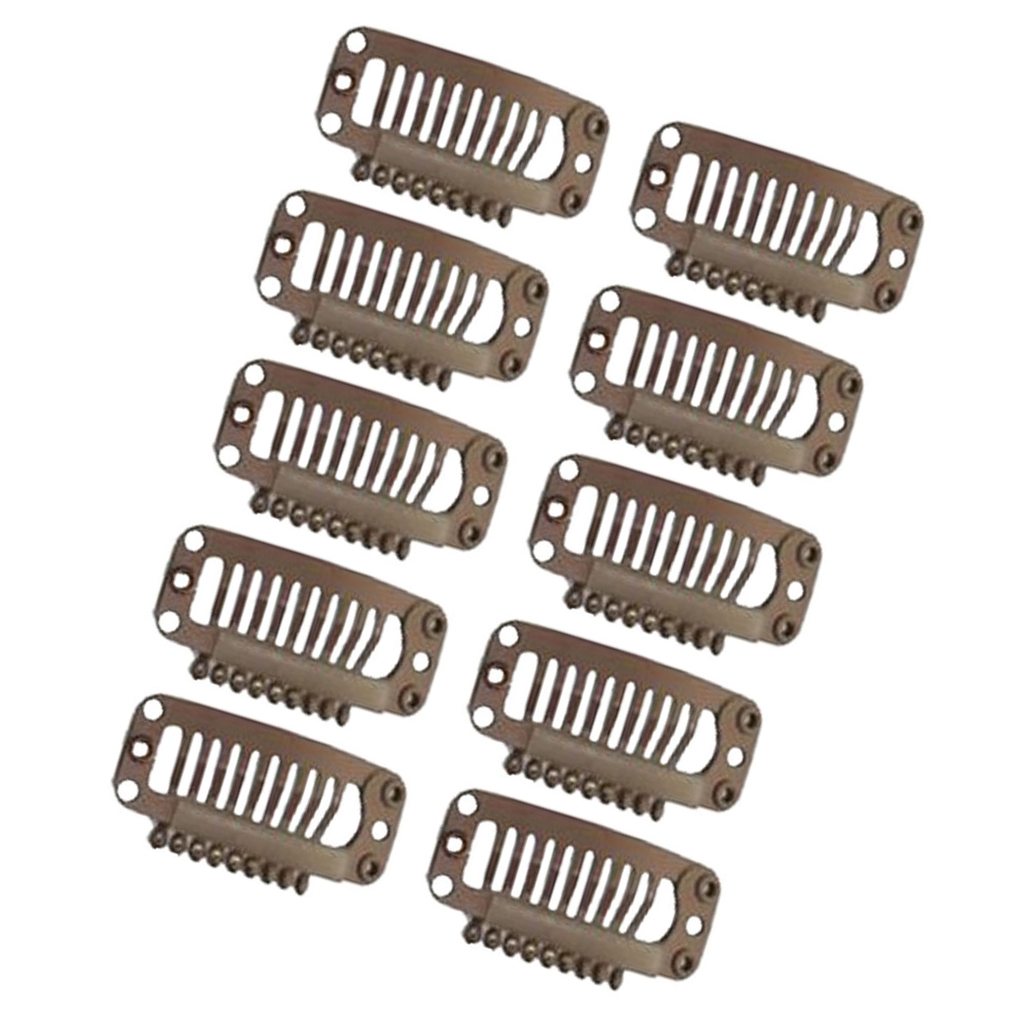 10x U Shape Snap Clips For Weft Hair Extensions Clip In Black Blonde Brown 32mm