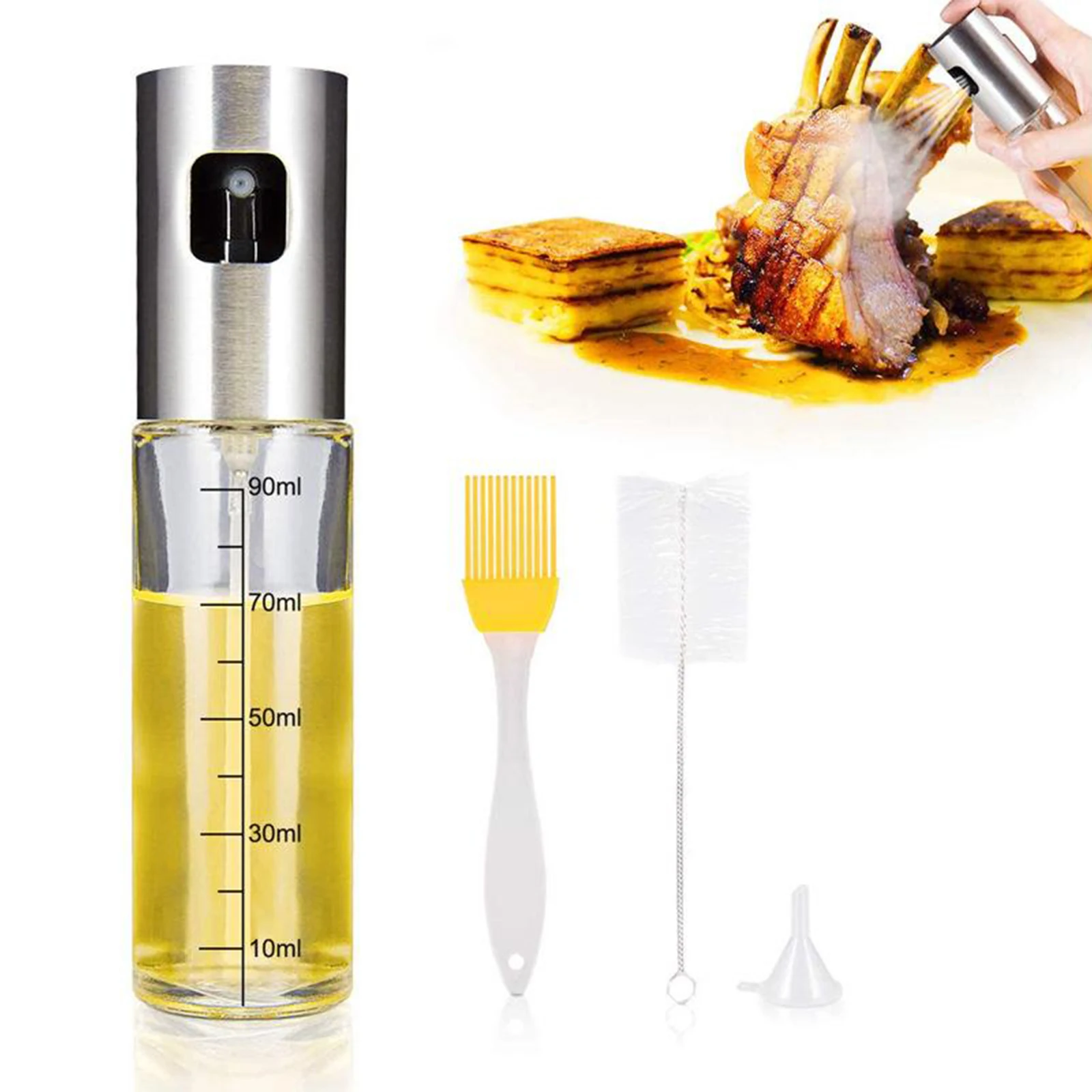 90ml Oil Dispenser Sprayer Bottle Pump for Baking Roasting Grilling BBQ