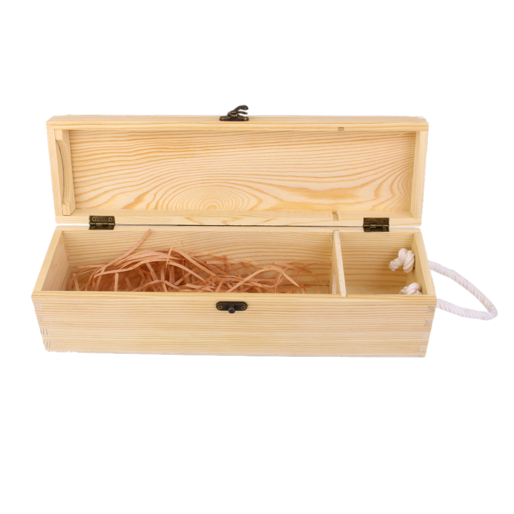 Single Bottle Wood Wine Box Carrier Crate Case for Collection Ornament