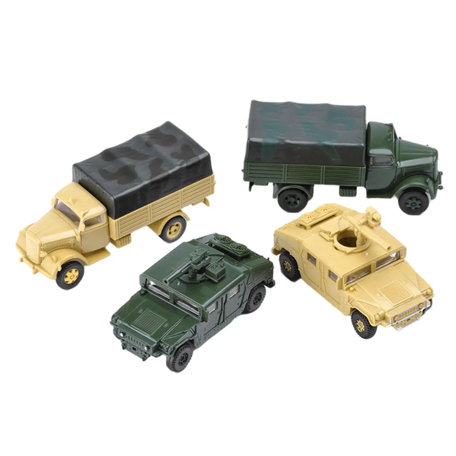 4Pcs 1/72 Vehicle Model Toy Micro Landscape Educational Toy Collectibles