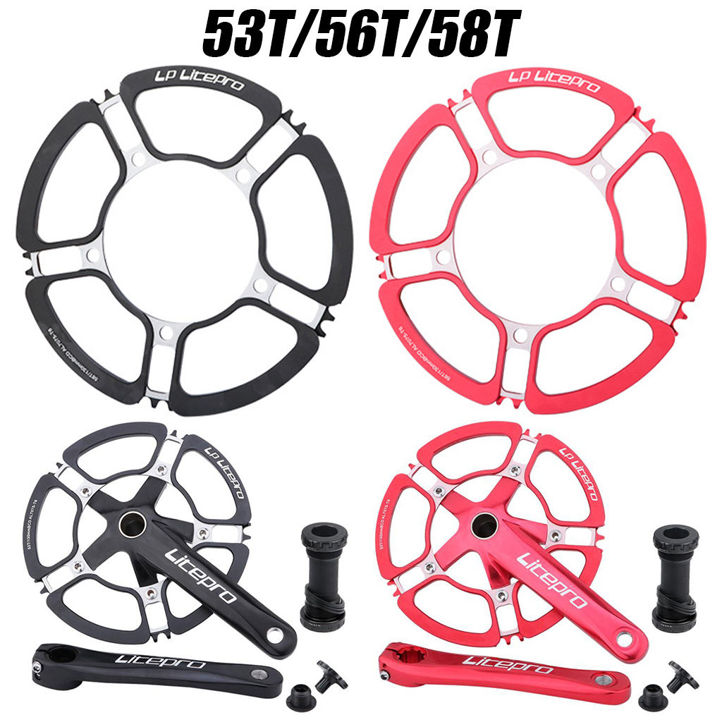 BMX Bicycle BCD 130MM Integrated Chainwheel Crankset Single Crank For Folding Bike Chainring Parts Accessory