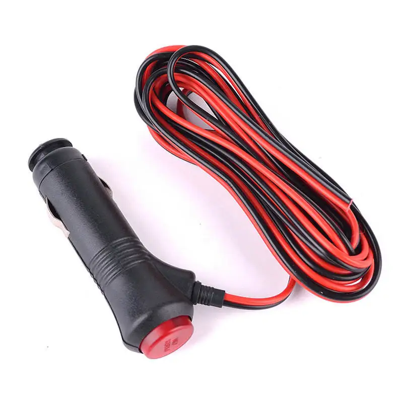12V 24V Male Car Cigarette Lighter Plug Power Supply Cable Cord Connector With On Off Switch 10A Fuse