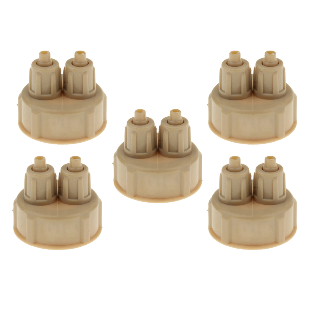Dual Head CO2 DIY Reactor Bottle Caps for Aquarium CO2 Diffuser Air Generator