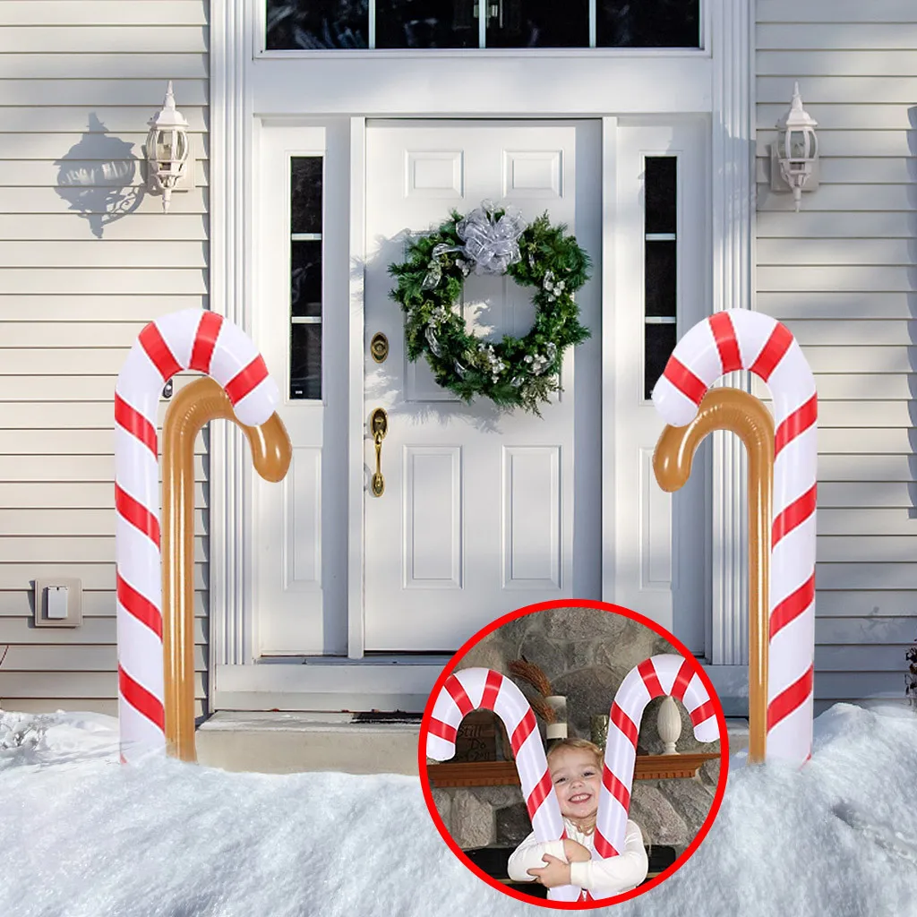 35 Inflatable Christmas Candy Canes Balloons for Christmas Party Decorations Indoor Outdoor Yard Garden Christmas Holiday Decorations Supplies