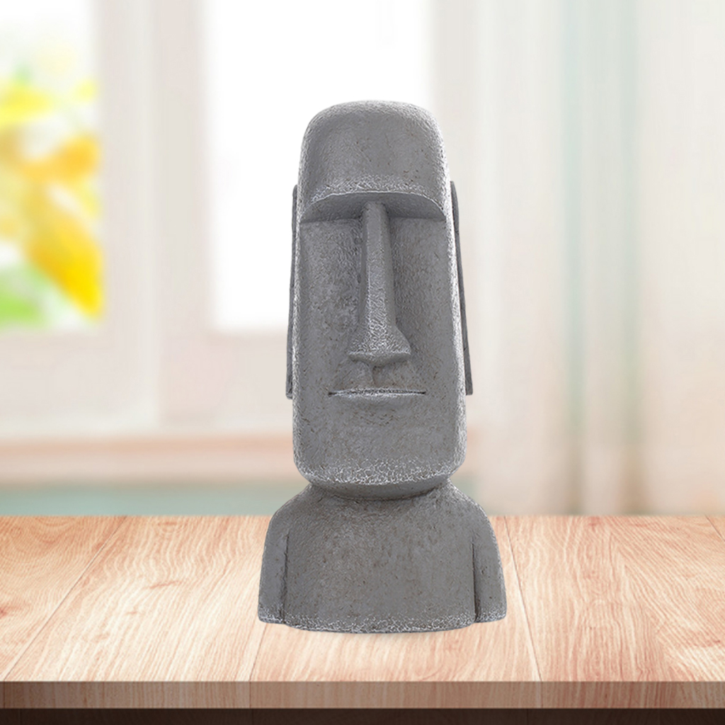 Ancient Easter Island Statue Resin Decor Accents Antique Roman Portrait for Living Room Desk Bedroom Ornaments