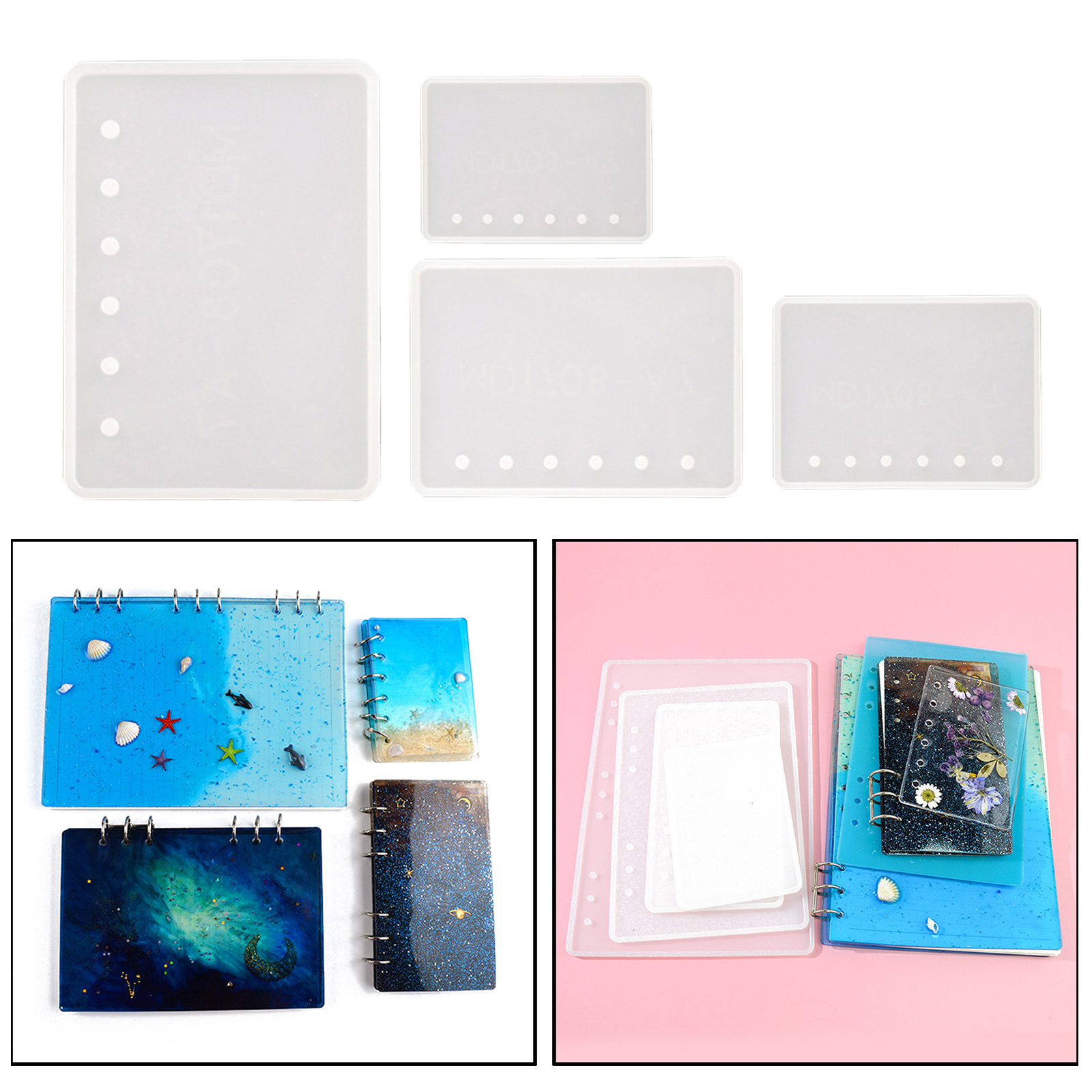Silicone Notebook Mold for B5 A5 A6 A7 Clear Casting Molds for Making Epoxy Resin Jewelry Crystal Book Accessories