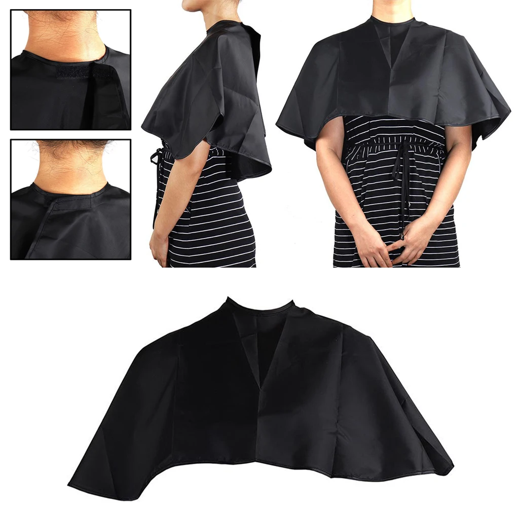 Waterproof Hair Cutting Barber Cape Apron Hairdresser Stylist Gown 70x90cm Black