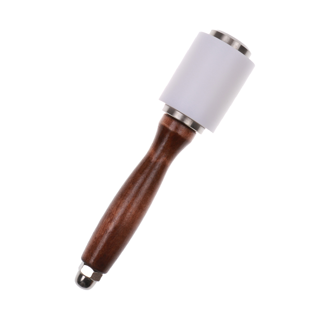 1Pcs Wooden Handle Nylon Hammer Leathercraft Carving Hammer Sew Leather Cowhide Tool Kit - 8.46 inch Total Length