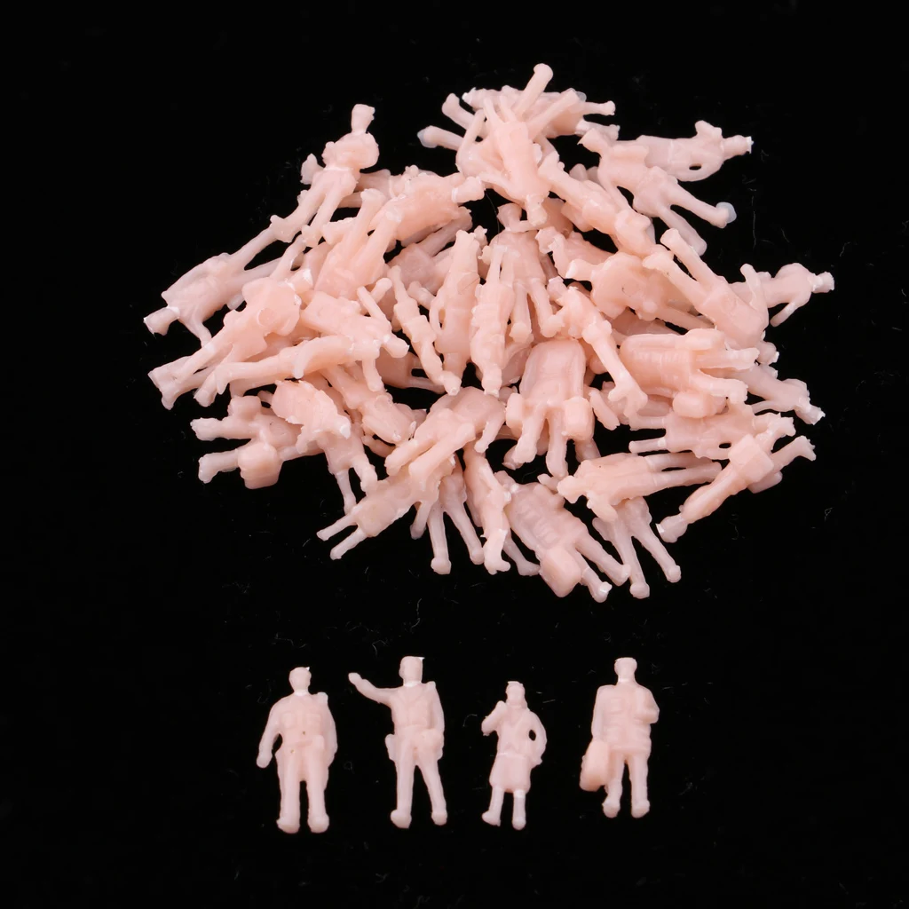 56pcs 1:150 HO Scale Miniature Figures People Unpainted for Sandtable Models