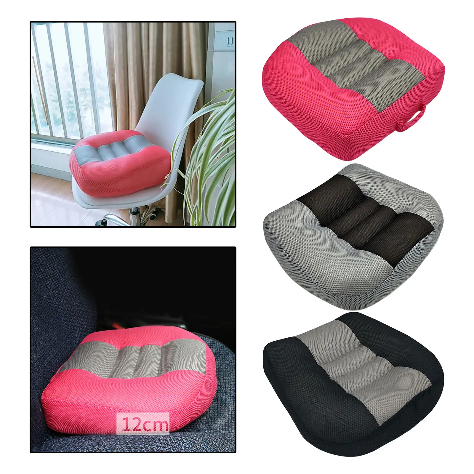 Car Booster Seat Cushion Thickened Heightening Height Boost Mat Breathable Angle Lift Seat Pad Increase The Field of View