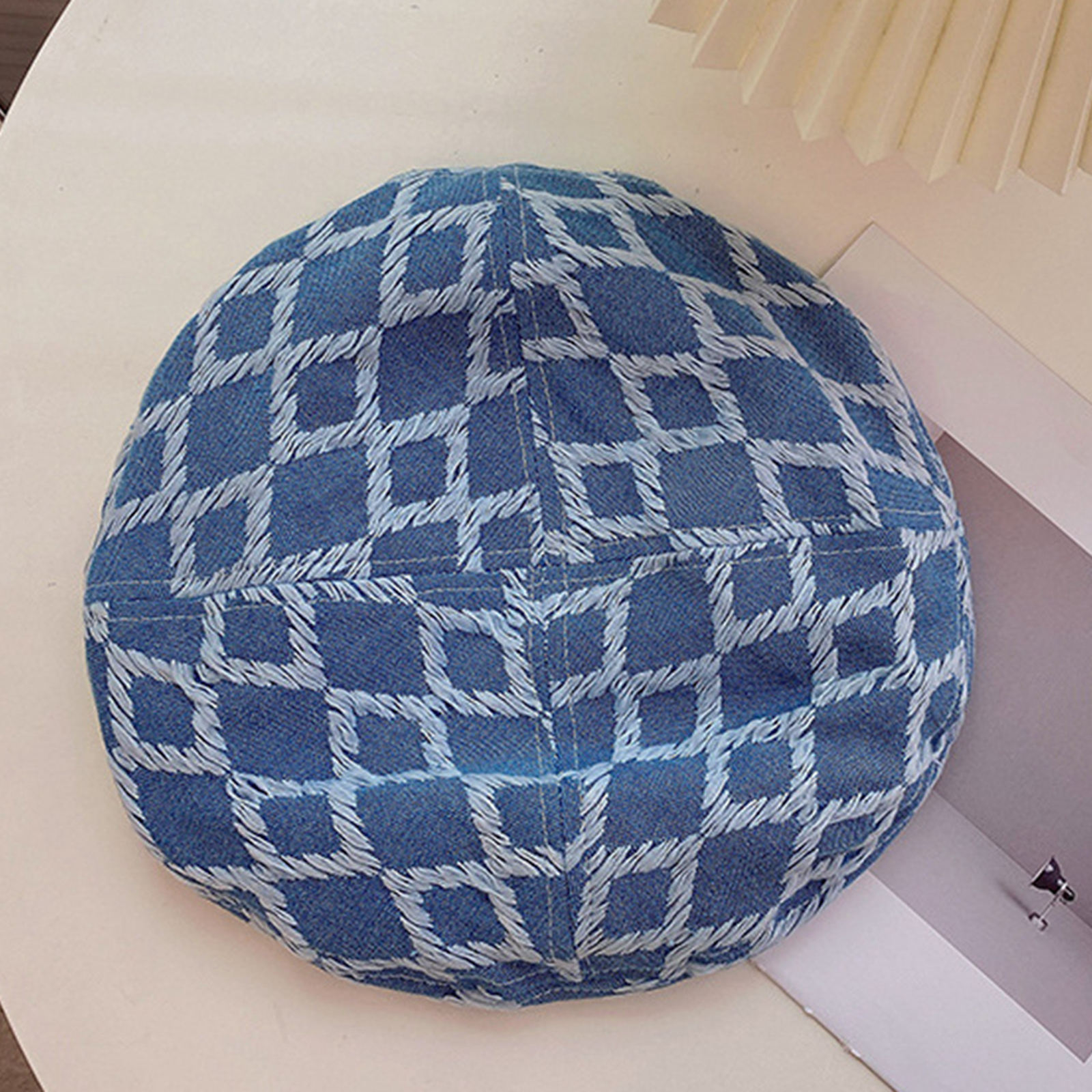 Denim Casual Women Beret Hat Classic French Style Peaked Cabbie Beanie Ivy Hat Girls Ladies Flat Travel Spring Fall Head Warmer