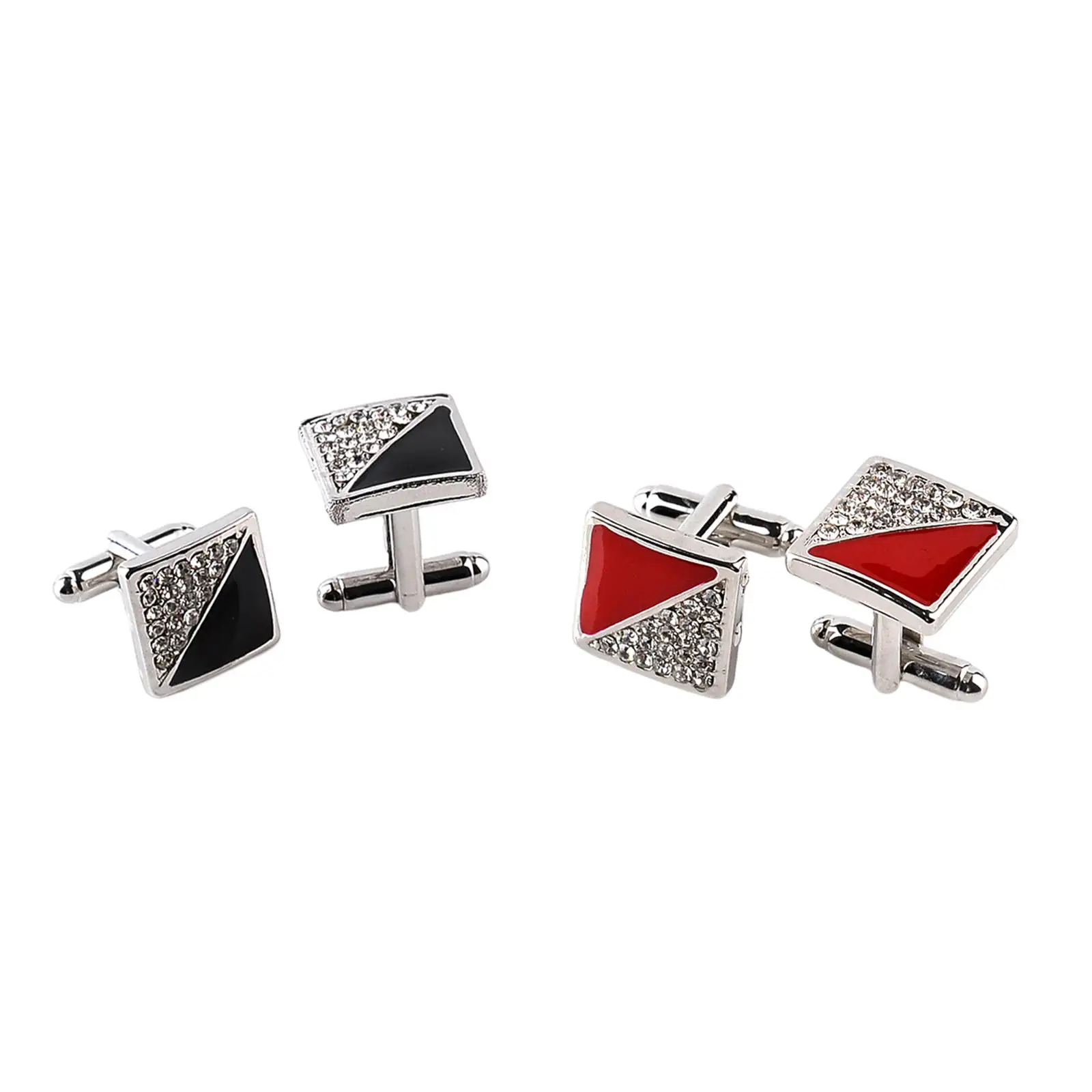 1 Pair Mens Cufflinks Rhinestones Alloy Unique Square Jewelry for Special Occasions Office Proms Favour Gift Suit Accessories