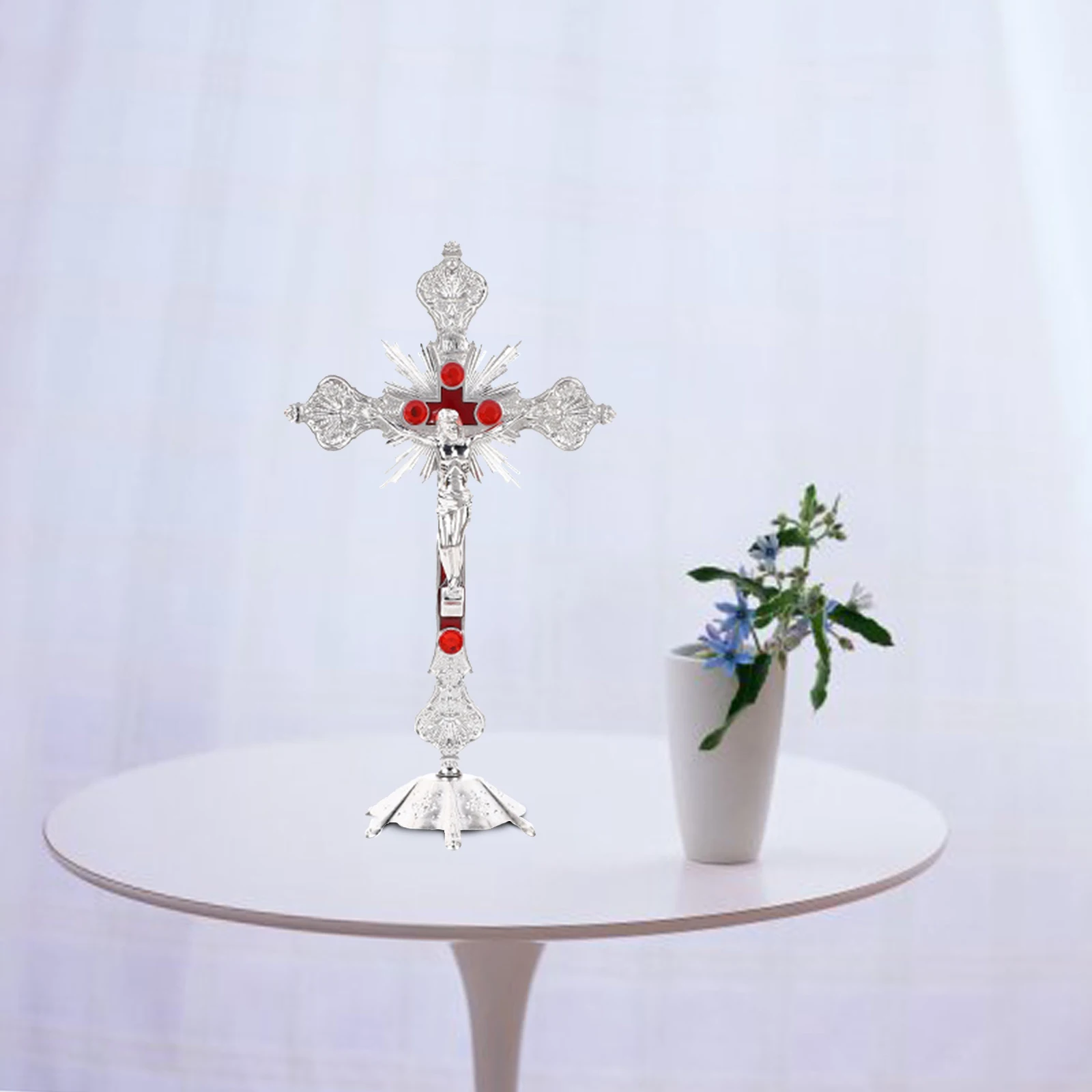 Metal Standing Catholic Christian Altar Church Home Decoration Chapel Cross Crucifix