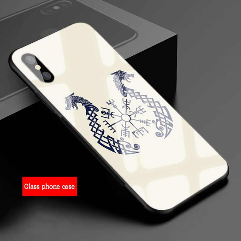 Viking Vegvisir Odin Nordic Tempered Glass Phone Case for IPhone 13 12 11 Pro Max XSMax Mini XR XS X SE 8 7 6 5 5S Plus Cover iphone 13 cases