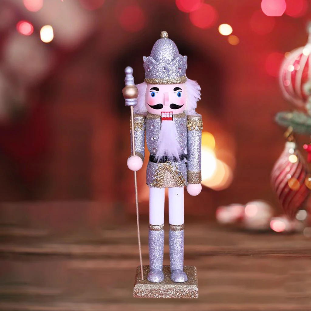 12 inch Wooden Nutcracker King Ornaments Christmas Decoration Figures Gift