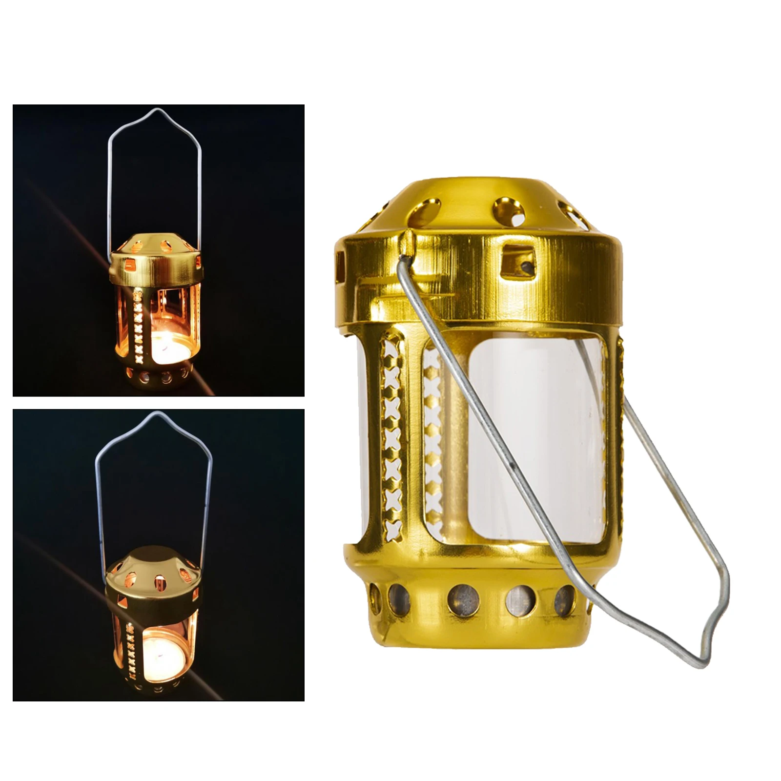 Gold Tealight Holder Indoor Hanging Lantern Decoration Tea Light Stand